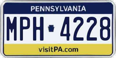 PA license plate MPH4228