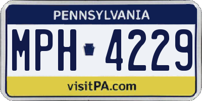PA license plate MPH4229