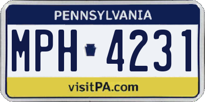 PA license plate MPH4231