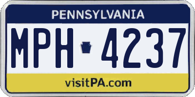 PA license plate MPH4237