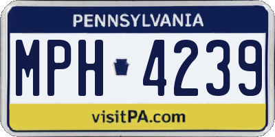 PA license plate MPH4239