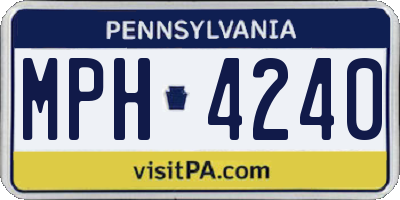 PA license plate MPH4240