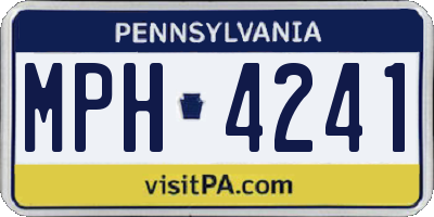 PA license plate MPH4241