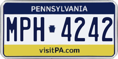 PA license plate MPH4242