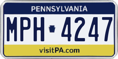 PA license plate MPH4247