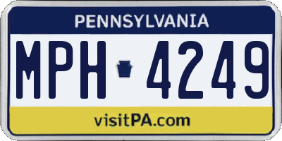 PA license plate MPH4249