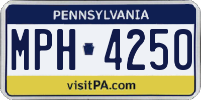 PA license plate MPH4250