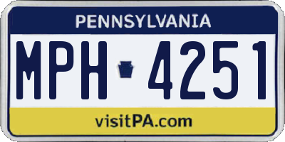 PA license plate MPH4251