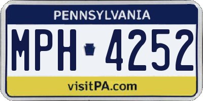 PA license plate MPH4252