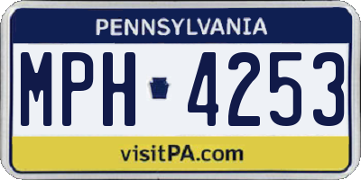 PA license plate MPH4253