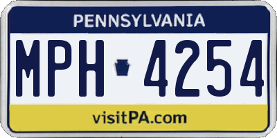 PA license plate MPH4254