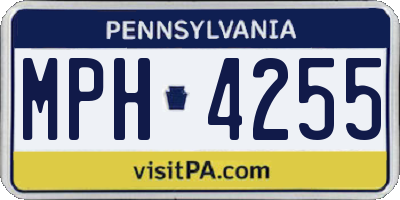 PA license plate MPH4255