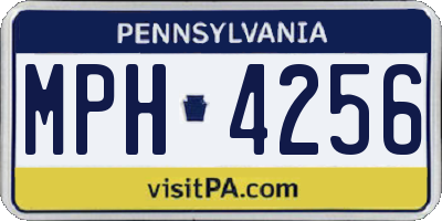 PA license plate MPH4256