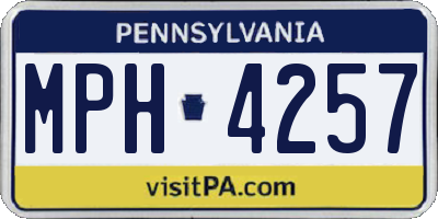 PA license plate MPH4257