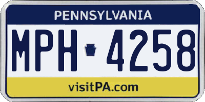 PA license plate MPH4258