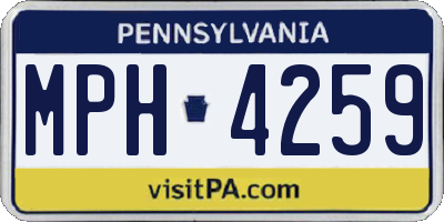 PA license plate MPH4259