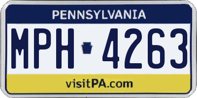 PA license plate MPH4263