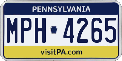 PA license plate MPH4265