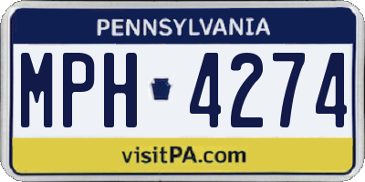 PA license plate MPH4274