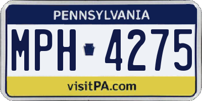 PA license plate MPH4275