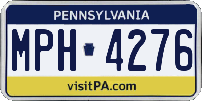 PA license plate MPH4276