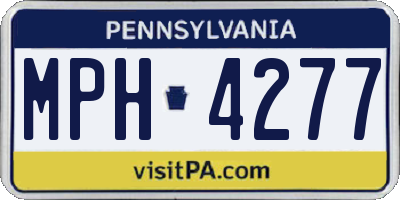 PA license plate MPH4277