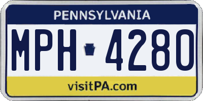 PA license plate MPH4280
