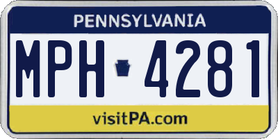 PA license plate MPH4281