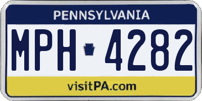 PA license plate MPH4282