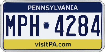 PA license plate MPH4284