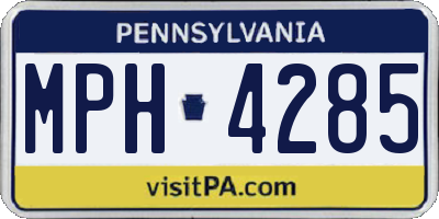 PA license plate MPH4285