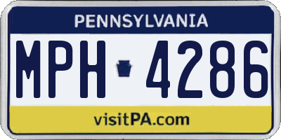 PA license plate MPH4286