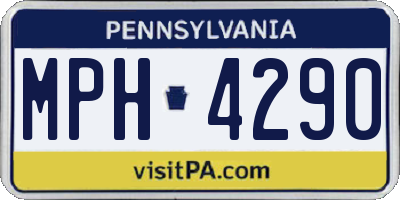 PA license plate MPH4290