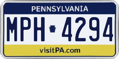 PA license plate MPH4294