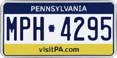 PA license plate MPH4295