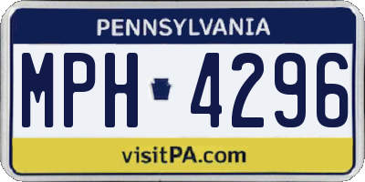 PA license plate MPH4296