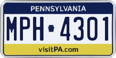 PA license plate MPH4301