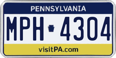 PA license plate MPH4304