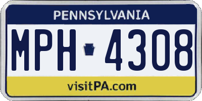 PA license plate MPH4308
