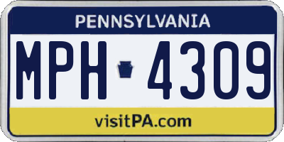 PA license plate MPH4309