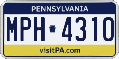 PA license plate MPH4310