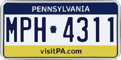 PA license plate MPH4311
