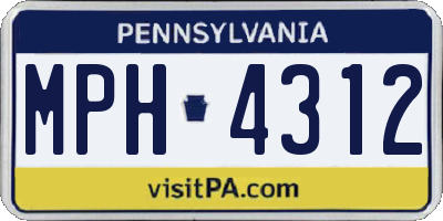 PA license plate MPH4312