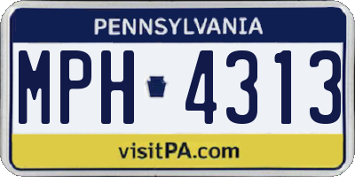 PA license plate MPH4313