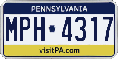 PA license plate MPH4317