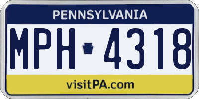PA license plate MPH4318