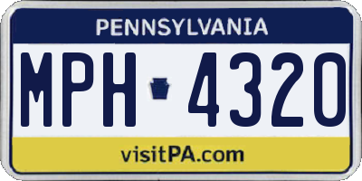 PA license plate MPH4320