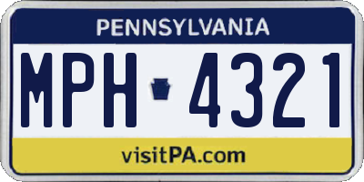 PA license plate MPH4321