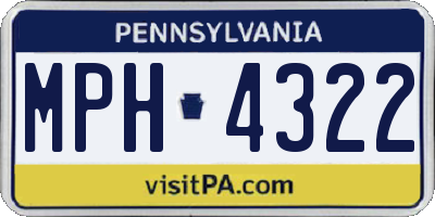 PA license plate MPH4322