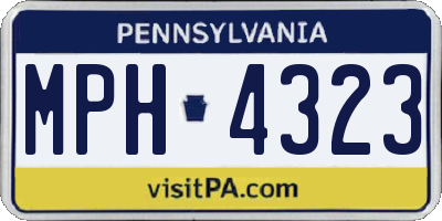 PA license plate MPH4323